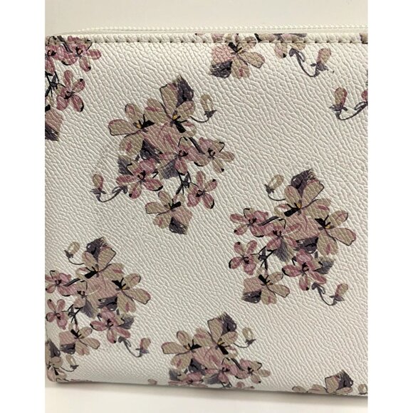 Laura Jones Wristlet Wallet Pink Flowers Zippers Card Slots Clear Window - Picture 3 of 12